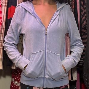 size small light blue juicy couture zip up hoodie